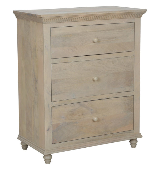 Modern Solid Wood Chest of 3 Drawers in Light Brown Colour