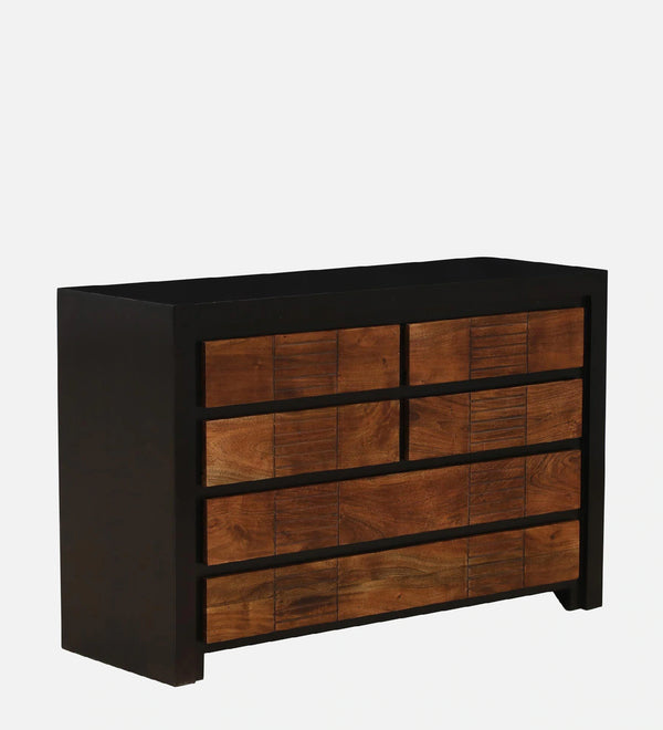 Modern Solid Wood Chest of Drawers in Dual Tone Finish