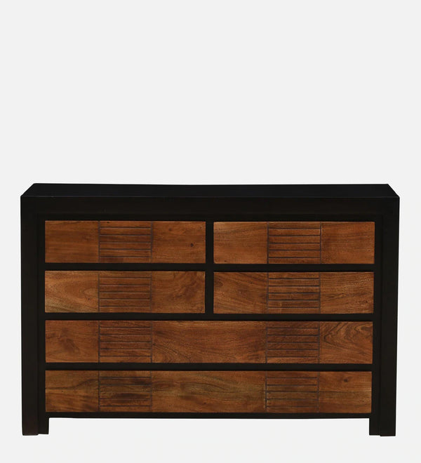 Modern Solid Wood Chest of Drawers in Dual Tone Finish