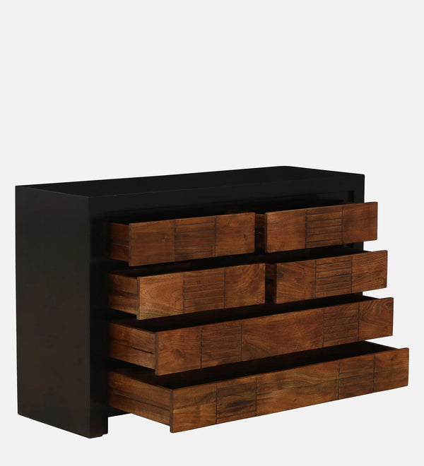 Modern Solid Wood Chest of Drawers in Dual Tone Finish