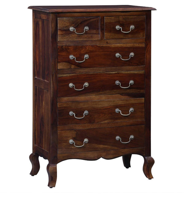 Classic Sheesham Wood Chest Of Drawers In Provincial Teak Finish