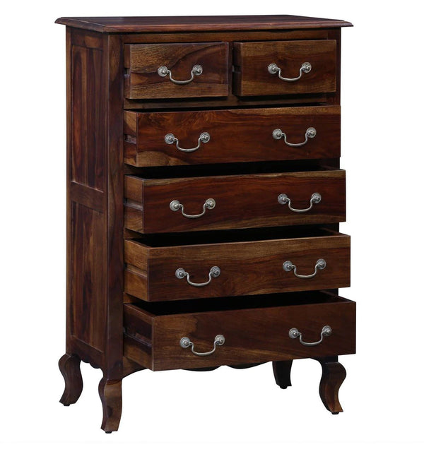 Classic Sheesham Wood Chest Of Drawers In Provincial Teak Finish