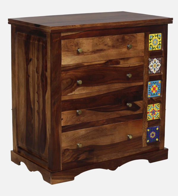 Classic Sheesham Wood Chest Of Drawers In Provincial Teak Finish