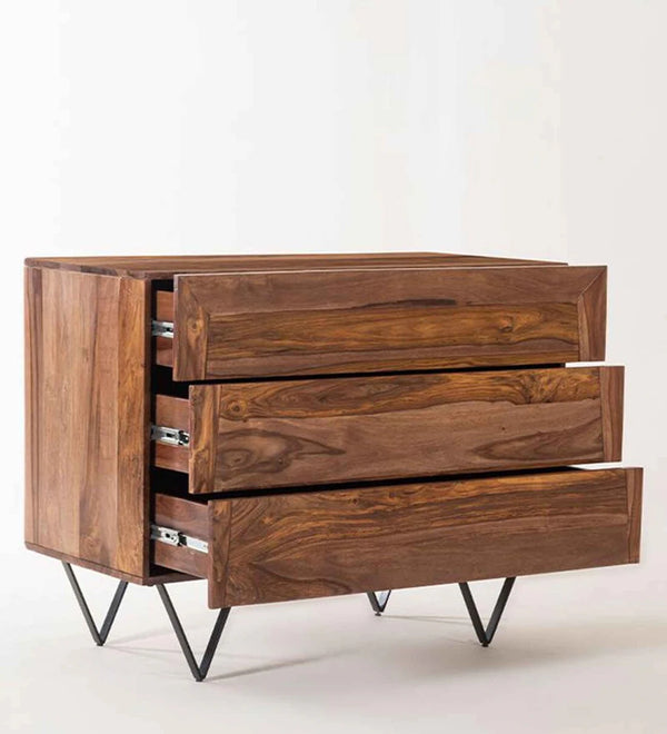 Classic Sheesham Wood Chest of Drawers in Autumn Brown Finish