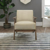 Modern sheesham Wood and Fabric Accent Chair