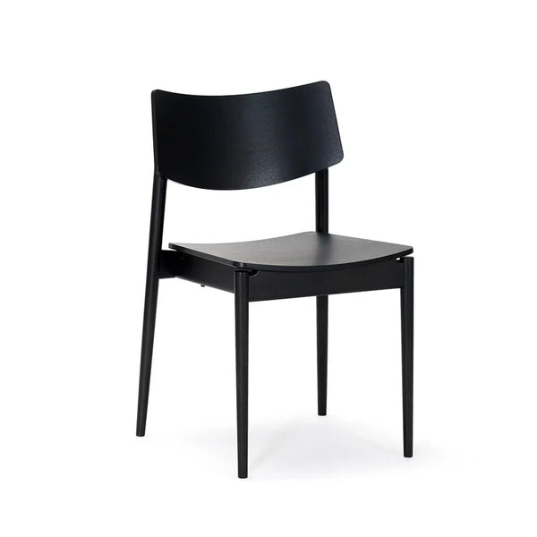 Modern Solid Wood Dining Chair - Black Finish