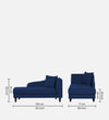 Modern Fabric Chaise Lounger in Royal Blue Colour