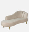Modern Velvet Chaise Lounger in Beige Colour