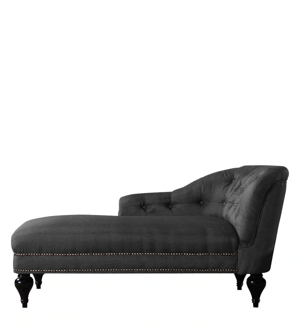 Modern RHS Fabric Chaise Lounger in Grey Colour