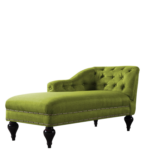 Modern RHS Fabric Chaise Lounger in Olive Green Colour