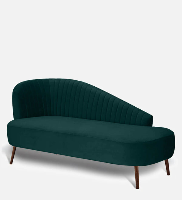 Modern Velvet Chaise Lounger in Green Colour