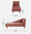 Modern Velvet Chaise Lounger in Blush Pink Colour