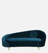 Velvet Chaise Lounge Chair in Teal Blue Colour
