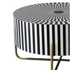 Bone Inlay Round Black And White Coffee Table