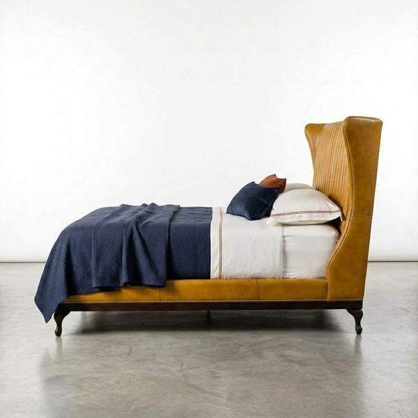 Faetano Leather Upholstered Bed - All Sizes