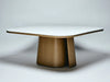 Classic Marble & Walnut Square Dining Table
