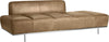 Modern Saddle Brown Leatherette Chaise Lounge Sofa