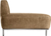 Modern Saddle Brown Leatherette Chaise Lounge Sofa