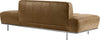 Modern Saddle Brown Leatherette Chaise Lounge Sofa
