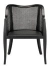 Modern Rattan Solid WoodArm Chair- Black Finish