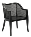 Modern Rattan Solid WoodArm Chair- Black Finish