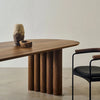Classic Solid Wood Oval Dining Table- Brown Finish