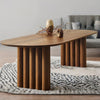 Classic Solid Wood Oval Dining Table- Brown Finish