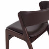 Modern Solid Wood & Leather Curved Arm Chair