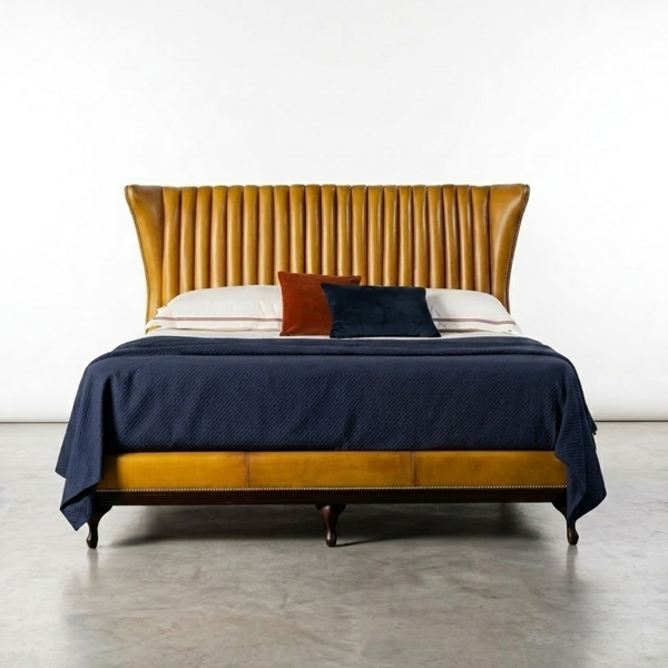 Faetano Leather Upholstered Bed - All Sizes