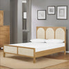 Rattan Cane King Size Wooden Bed