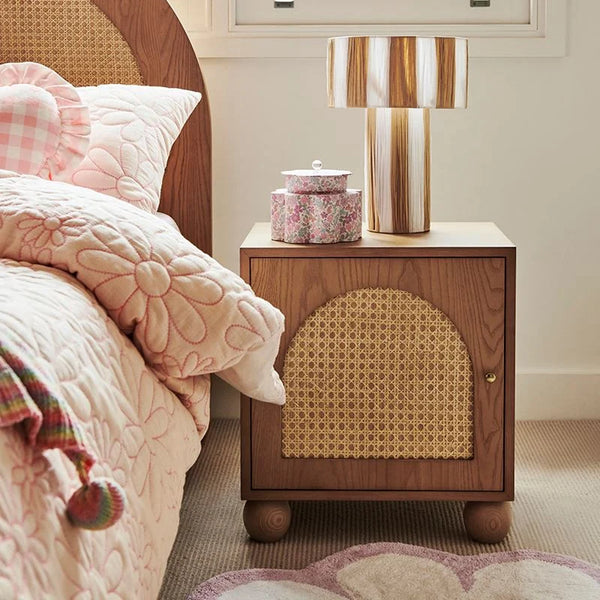 Rattan Kids Bedside Table In Natural Finish