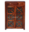Classic Sheesham Wood Shoe Cabinet In Honey Oak Finish
