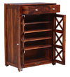 Classic Sheesham Wood Shoe Cabinet In Honey Oak Finish