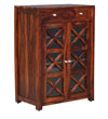 Classic Sheesham Wood Shoe Cabinet In Honey Oak Finish