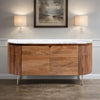 Solid Wood Modern Sideboard With Marble Top
