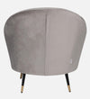 Elizabeth Premium Velvet Fabric Grey Color Barrel Chair and Stool