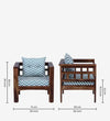 Classic Solid Sheesham Wood and Fabric Single Seater Sofa