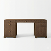 Moderna Oak Wood 7 Drawer Study Table / Brown Natural Tone