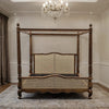 Eliza Rattan Solid Wood Poster Bed With Natural Finish