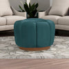 Modern Tulip Fabric Ottoman in Green Colour