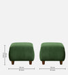 Modern Solid Wood Ottoman in Avocado Green Colour