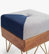 Modern Solid Wood Ottoman in Natural Colour