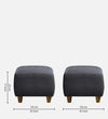 Modern Solid Wood Ottoman in Grey Colour