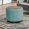 Modern Fabric Ottoman in Green Colour With Storage