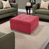 Modern Solid Wood Ottoman in Blood Maroon Colour