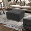 Modern Solid Wood Ottoman in Grey Colour