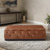 Diego Leather Tufted Ottoman
