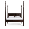 Imperial Solid Wood Poster Bed In Walnut Finish