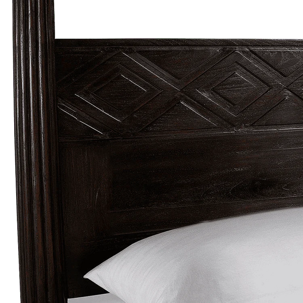 Imperial Solid Wood Poster Bed In Walnut Finish