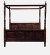 Royal Sheesham Wood Poster Bed In Provincial Teak Finish